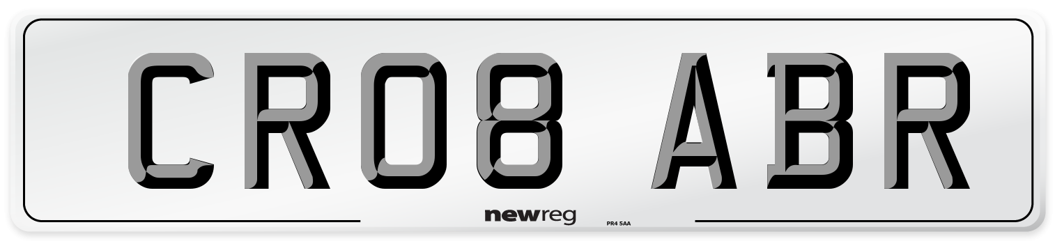 CR08 ABR Number Plate from New Reg
